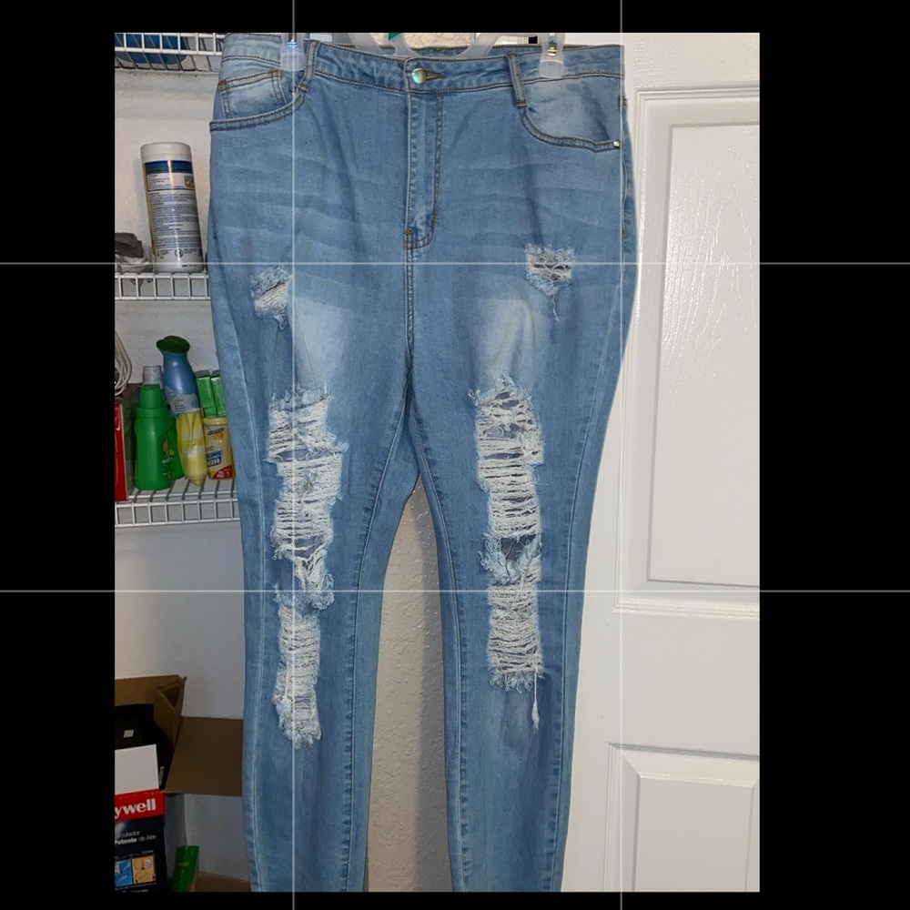 Distress Blue Jeans